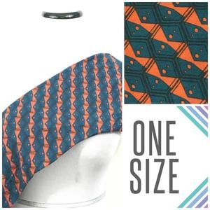 Lularoe Womens Leggings One Size (2-10) Orange Green Geometric Print